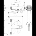 Ideal Standard BC706AA vonios maišytuvas su dušelio komplektu, chromo sp.